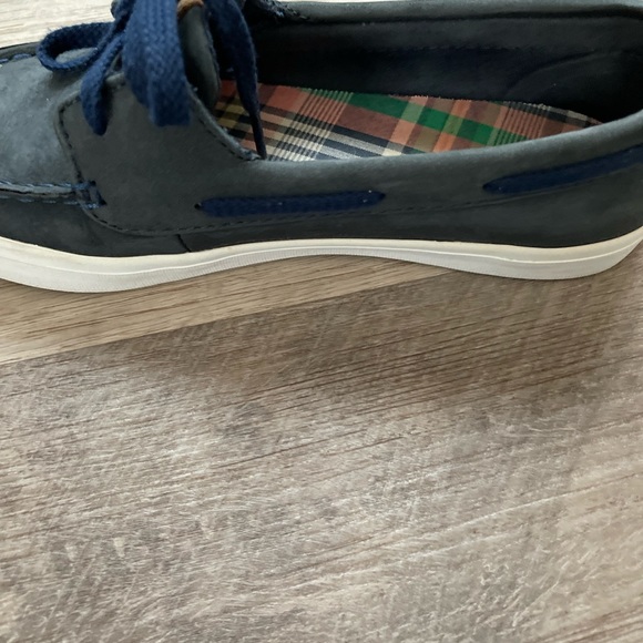 Sperry navy suede with tie and white sole boat shoe size 6 - Picture 5 of 9